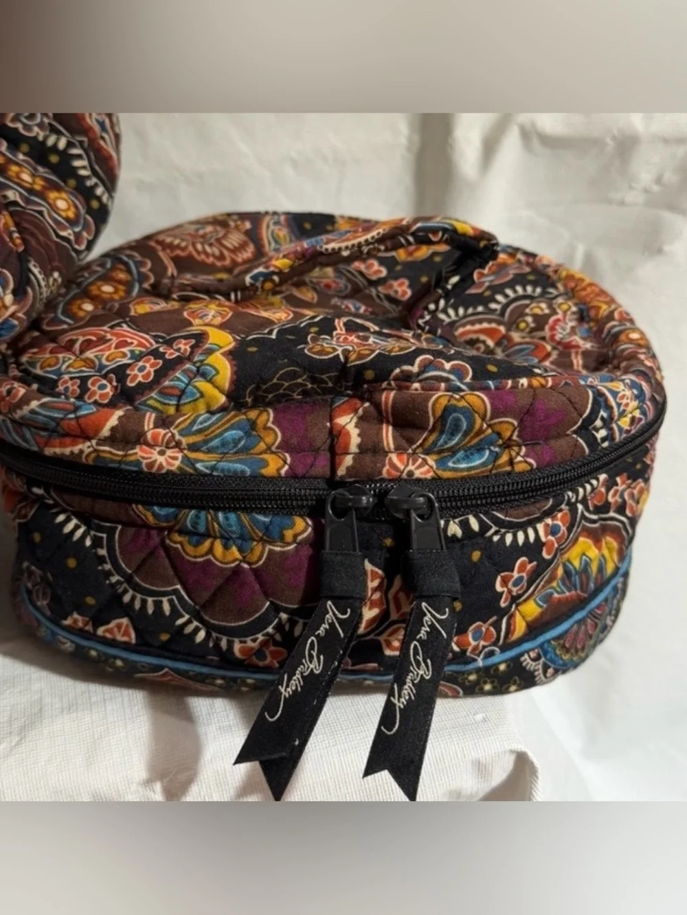 Vera Bradley Quilted Floral Travel Cosmetic Case - Brown, Purple, Blue, Yellow